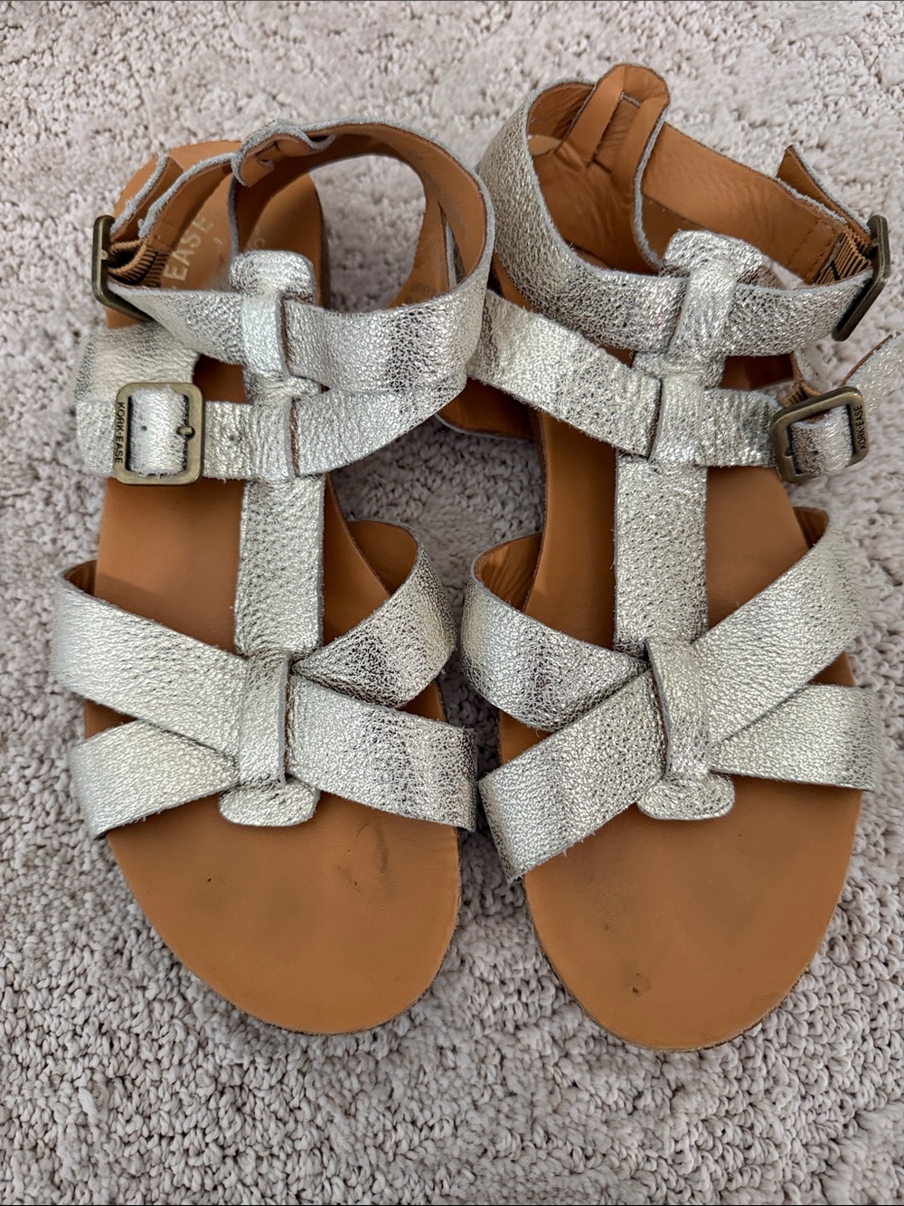 Kork Ease Gladiator silver sandals- size 7